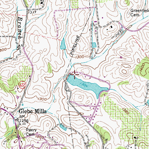 Topographic Map of Orchard Lake Dam, VA