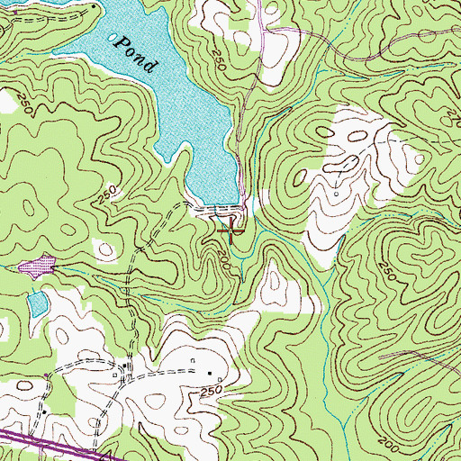 Topographic Map of Brunswick County Lake, VA