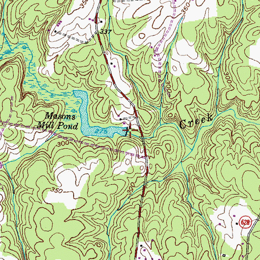 Topographic Map of Masons Mill Dam, VA