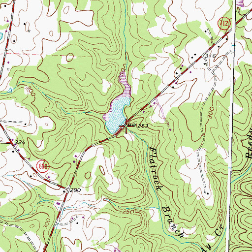 Topographic Map of Flatrock Pond Dam, VA