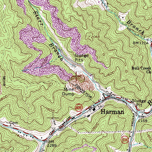 Topographic Map of Harman Mining Corporation Dam, VA