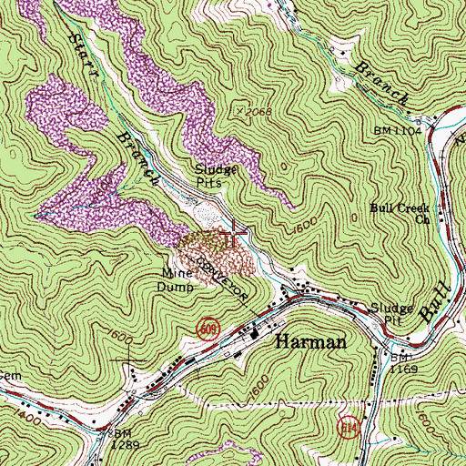 Topographic Map of Star Branch Dam Number One, VA