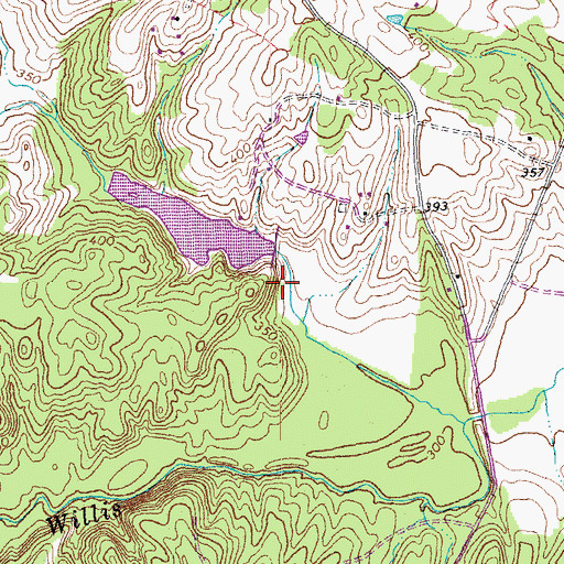 Topographic Map of Willis River Number Four Dam, VA