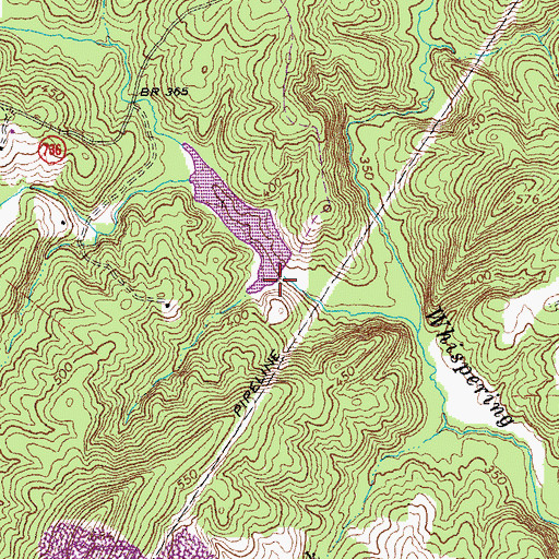 Topographic Map of Willis River Number 5f Dam, VA