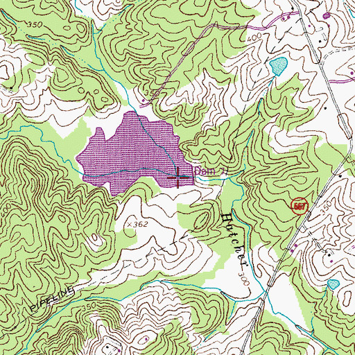 Topographic Map of Willis River Number Seven Dam, VA