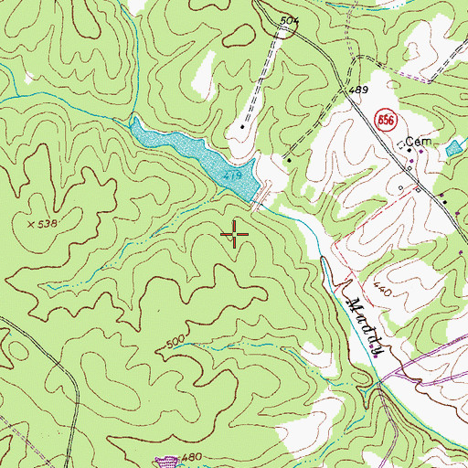 Topographic Map of Muddy Creek Number One Dam, VA