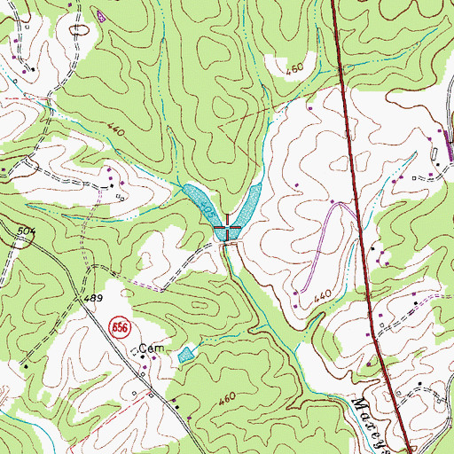 Topographic Map of Muddy Creek Number Two Dam, VA