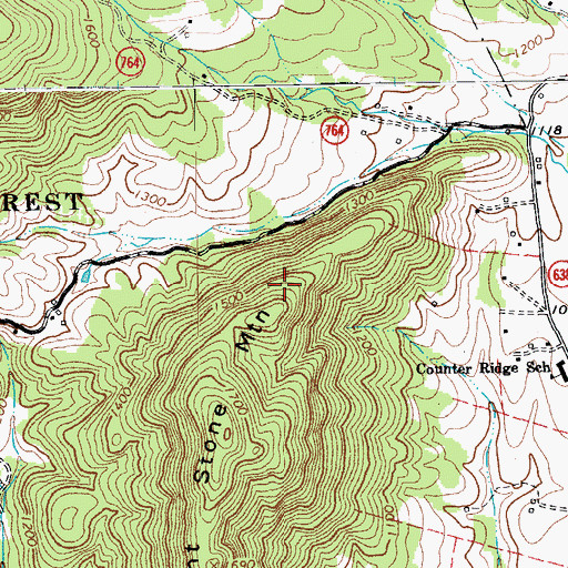 Topographic Map of Kyanite Mine Waste Dam Number Two, VA