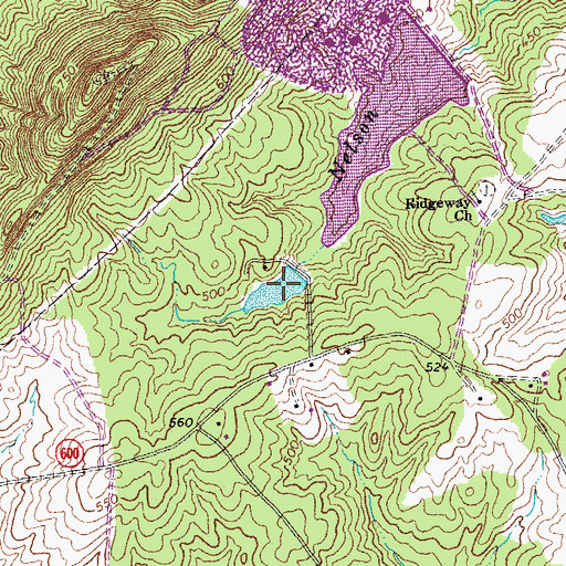 Topographic Map of East Ridge Pond, VA
