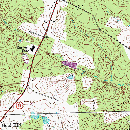 Topographic Map of Turner Dam, VA