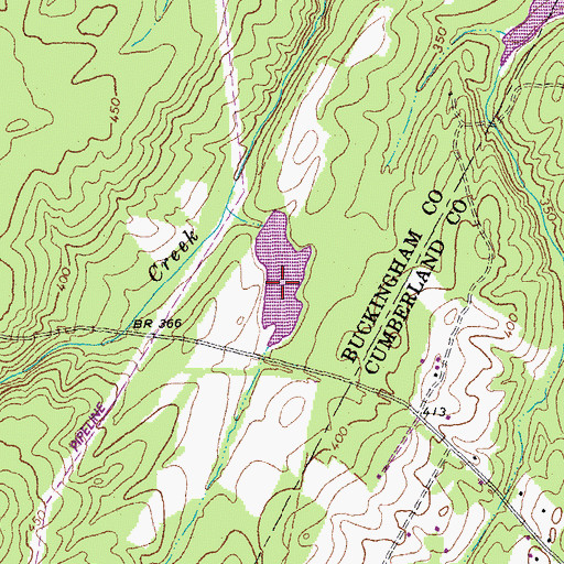 Topographic Map of Monroe, Melvin and Johns Dam, VA