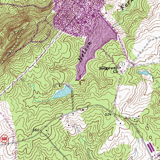 Topographic Map of Kyanite East Ridge Dam, VA