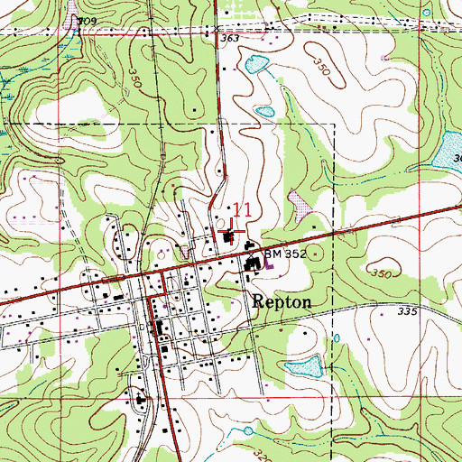 Topographic Map of Mount Rose High School (historical), AL