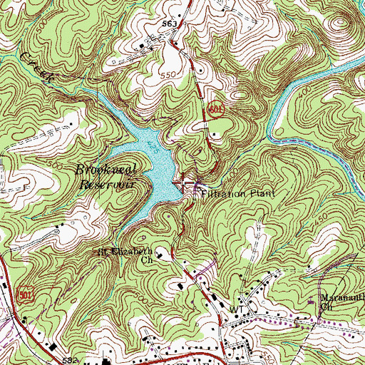 Topographic Map of Brookneal Dam, VA