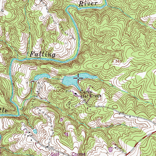 Topographic Map of Camp Hat Creek Lake, VA