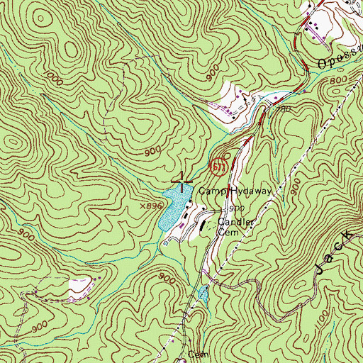 Topographic Map of Camp Hydaway Lake Dam, VA