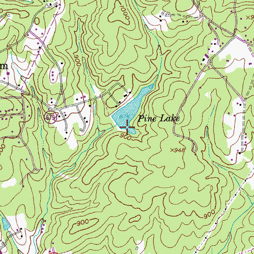 Topographic Map of Pine Lake Dam, VA