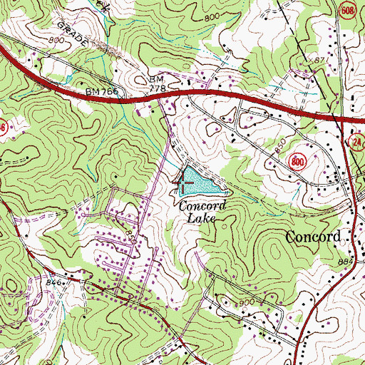 Topographic Map of Moody Dam, VA