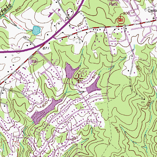 Topographic Map of Wildwood Dam Number Two, VA