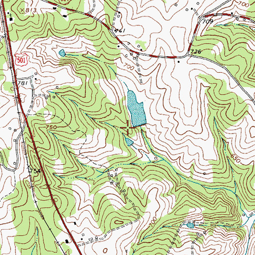 Topographic Map of Farmer Dam, VA