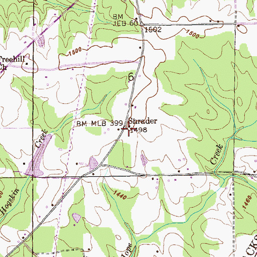 Topographic Map of Shrader School (historical), AL