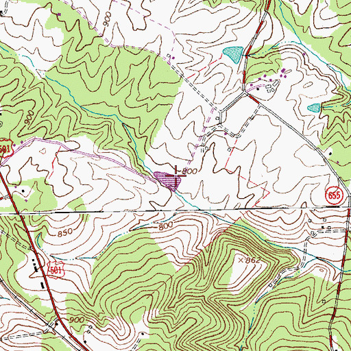 Topographic Map of Patrick Lower Dam, VA