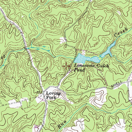 Topographic Map of Lonesome Gulch Dam, VA