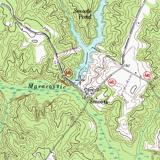 Topographic Map of Smoots Dam, VA