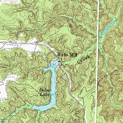 Topographic Map of Delos Dam, VA