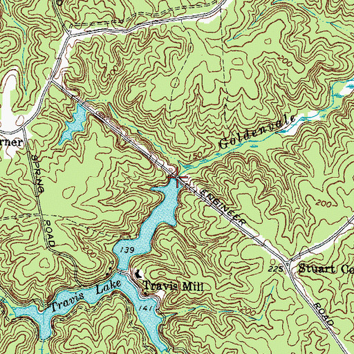 Topographic Map of Travis Lower Dam, VA