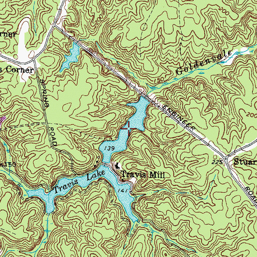 Topographic Map of Travis Lake, VA