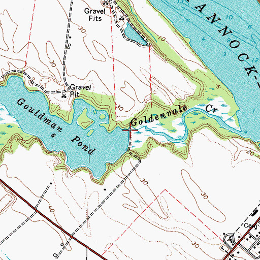 Topographic Map of Gouldmans Dam, VA