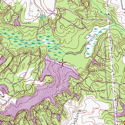 Topographic Map of Lake Landor Dam, VA