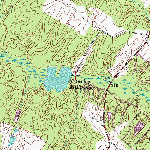 Topographic Map of Temples Milldam, VA