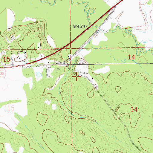 Topographic Map of Sweet Gum School (historical), AL