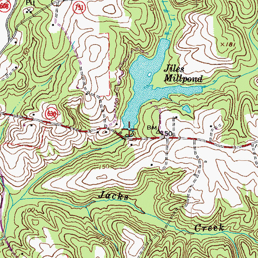 Topographic Map of Jiles Dam, VA