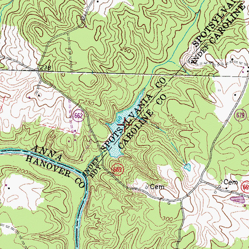 Topographic Map of James Pond, VA