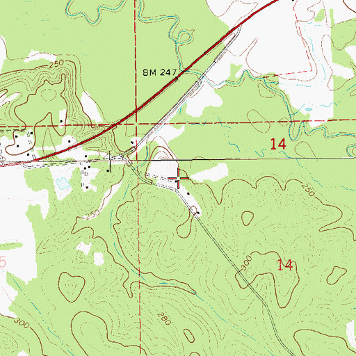 Topographic Map of Sweet Gum Church, AL