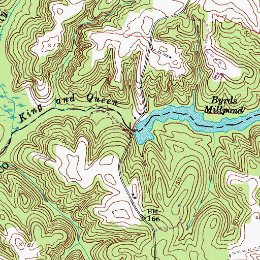 Topographic Map of Byrds Mill Dam, VA