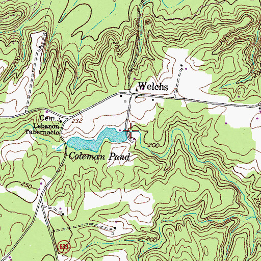 Topographic Map of Coleman Pond Dam, VA