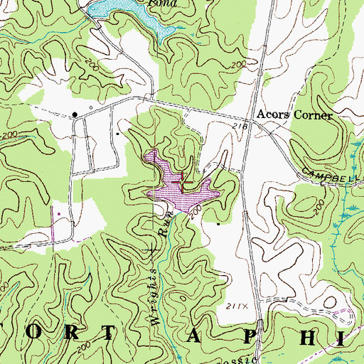 Topographic Map of Beaverdam Pond, VA