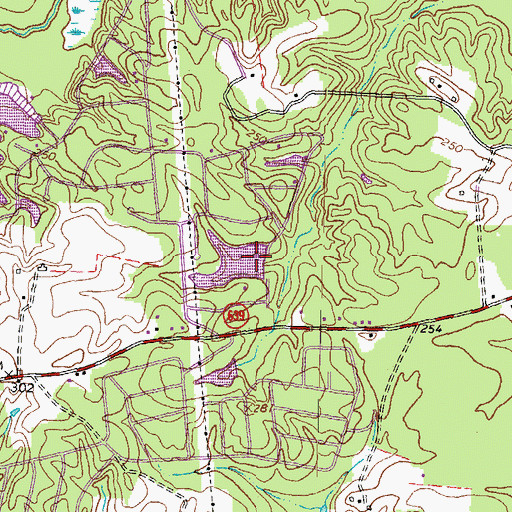 Topographic Map of Lake Devolia Dam, VA