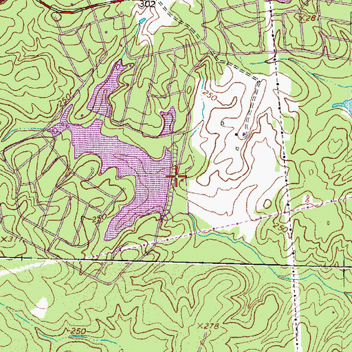 Topographic Map of Lake Heritage Dam, VA