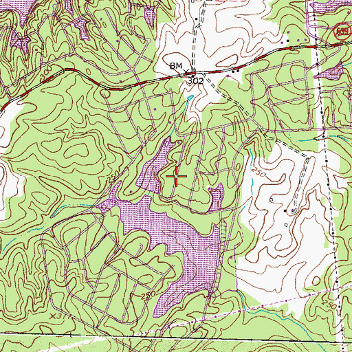 Topographic Map of Lake Dover Dam, VA