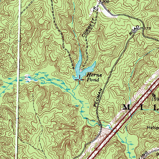 Topographic Map of Herns Pond Dam, VA