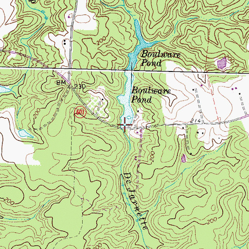 Topographic Map of Boulwares Millpond Dam, VA