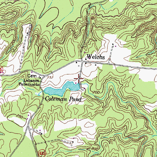 Topographic Map of Colemans Garage Dam, VA