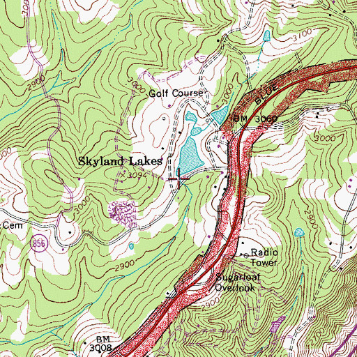 Topographic Map of West Dam, VA