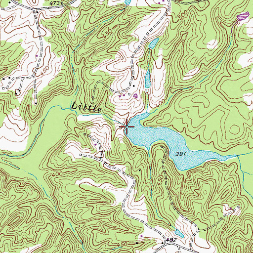 Topographic Map of Roanoke Creek Number 49a Dam, VA