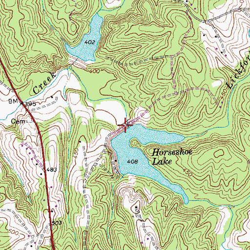 Topographic Map of Roanoke Creek Number 62 Dam, VA